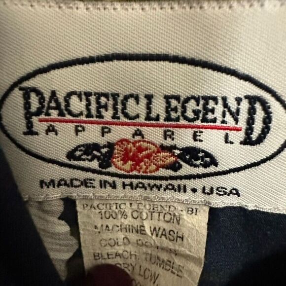 Pacific Legend Dress Women XL Blue Hawaiian Tropical Print Sleeveless Midi - Picture 3 of 5